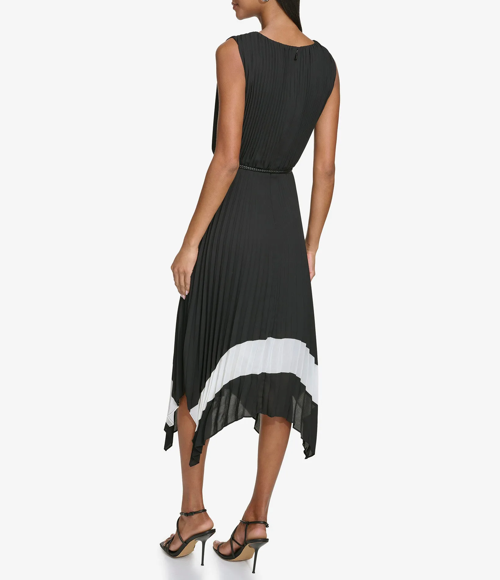 PLEATED ASYMMETRIC MIDI DRESS sold by Karl Lagerfeld Paris product image thumbnail 2