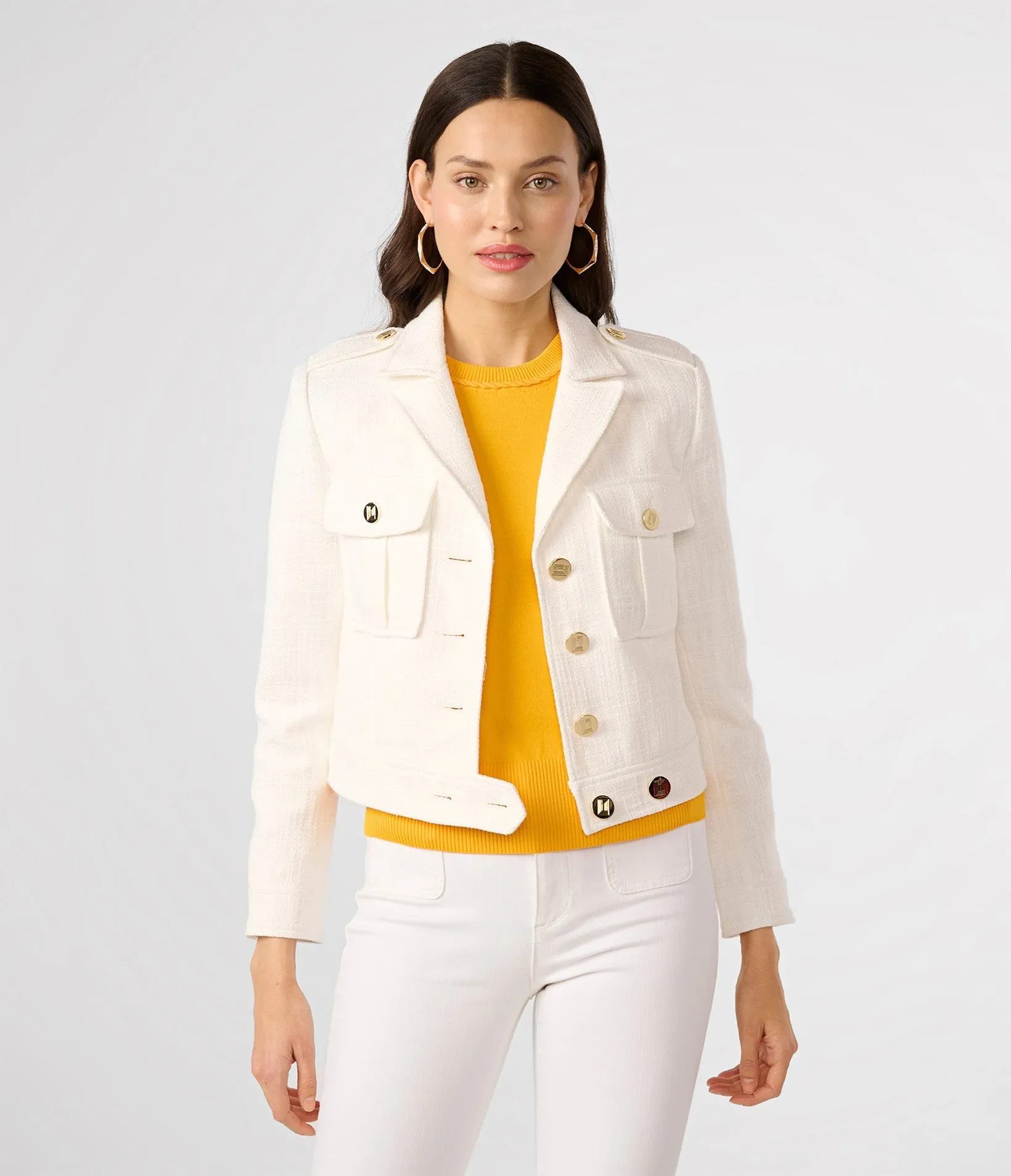 BOUCLE TWEED CROPPED JACKET sold by Karl Lagerfeld Paris