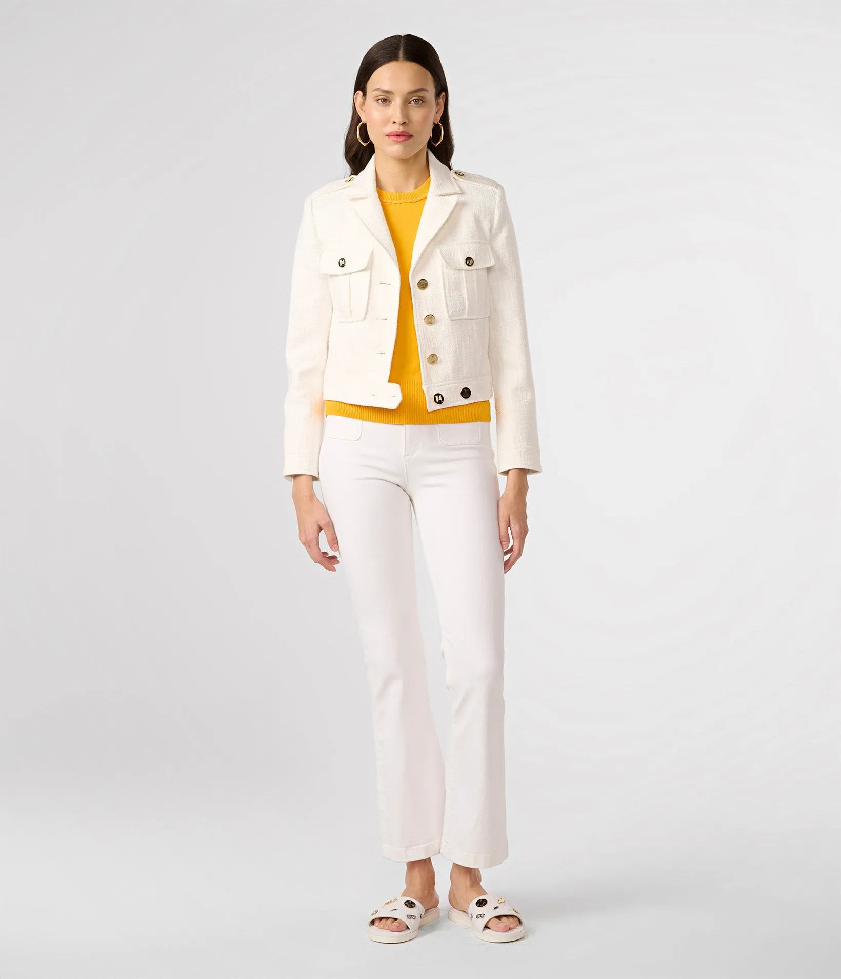 BOUCLE TWEED CROPPED JACKET sold by Karl Lagerfeld Paris product image thumbnail 4