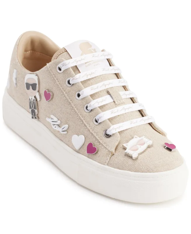CATE PINS LACE UP SPARKLE LINEN SNEAKER sold by Karl Lagerfeld Paris