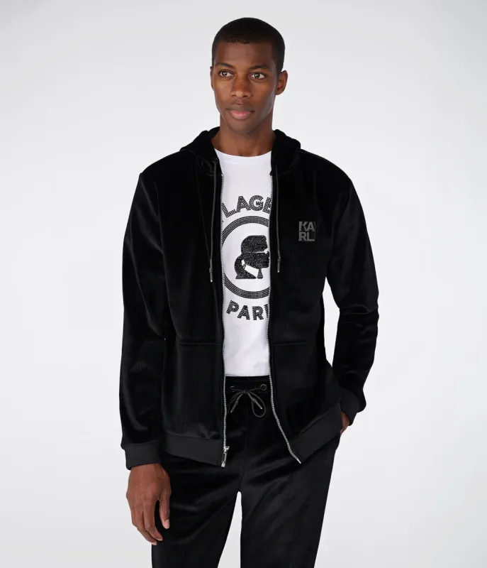 VELVET CORDUROY TRACK JACKET sold by Karl Lagerfeld Paris