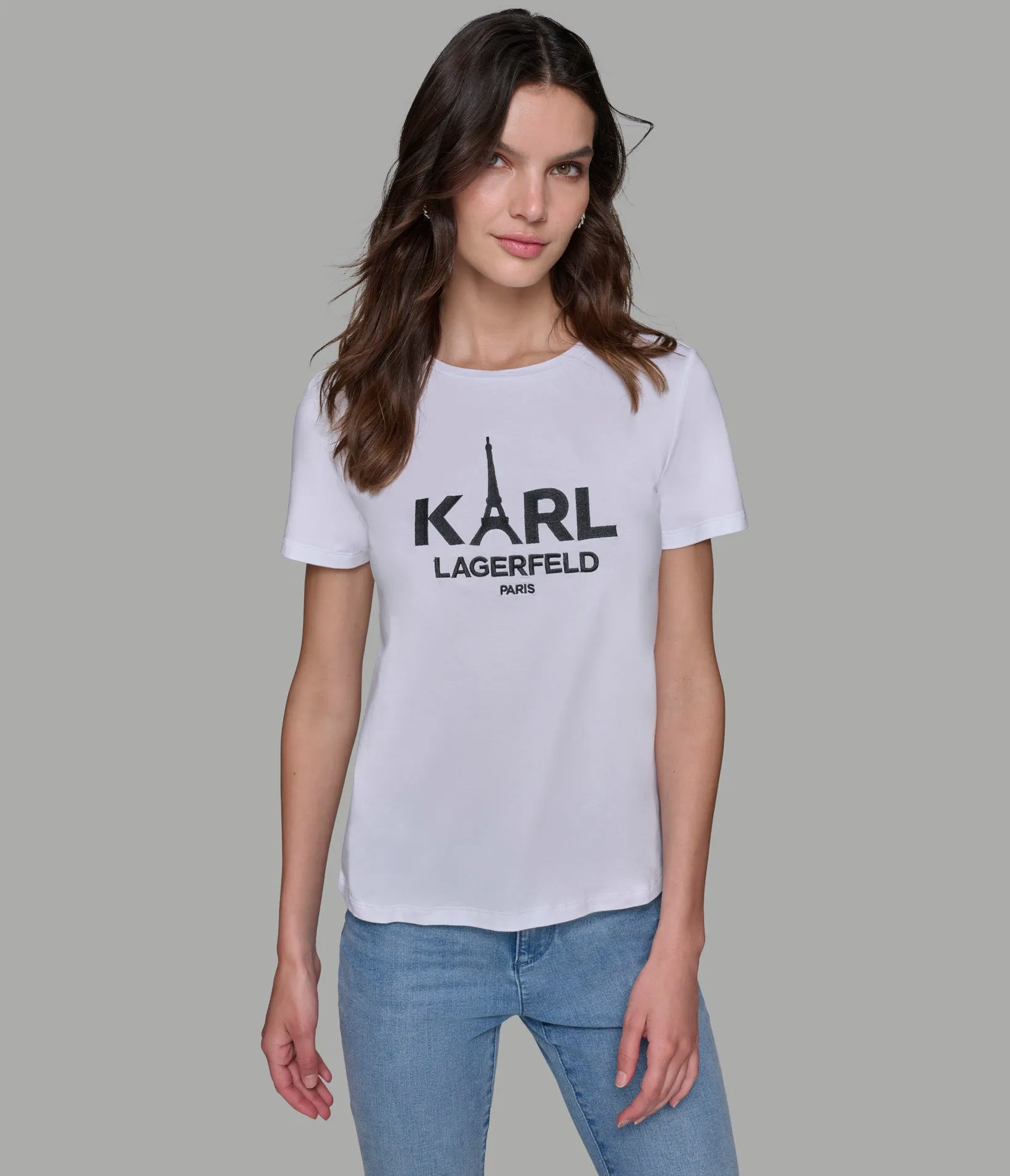 KARL EIFFEL TOWER LOGO TEE sold by Karl Lagerfeld Paris