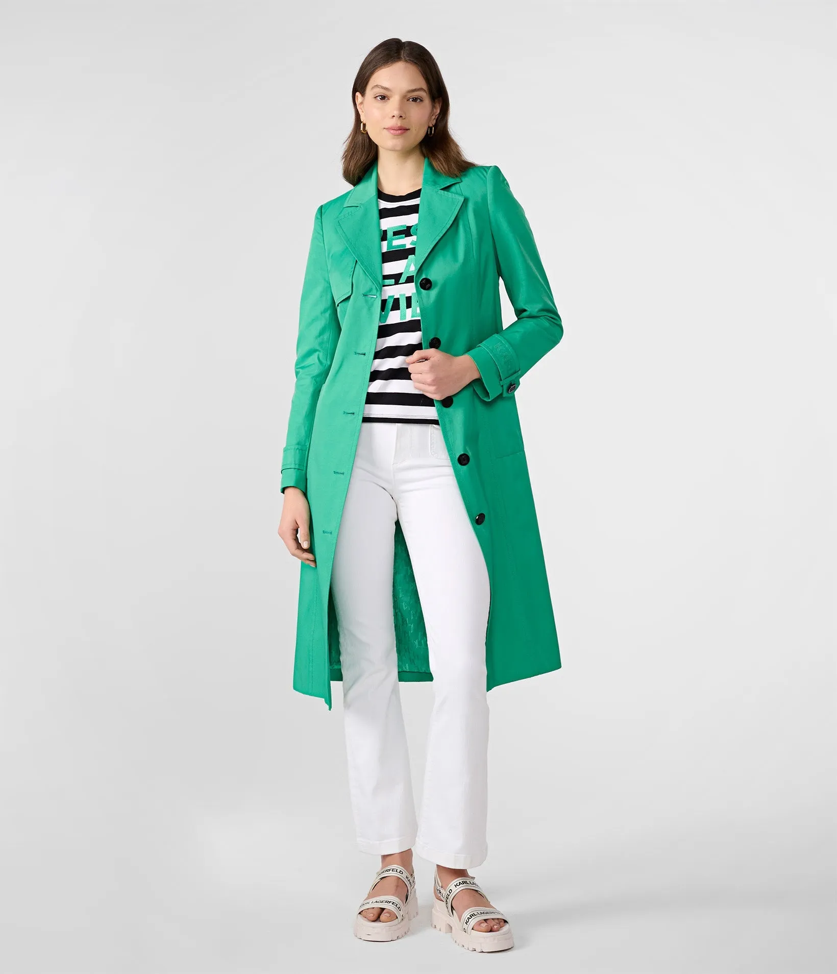 TWILL SINGLE BREASTED TRENCH JACKET sold by Karl Lagerfeld Paris product image thumbnail 4