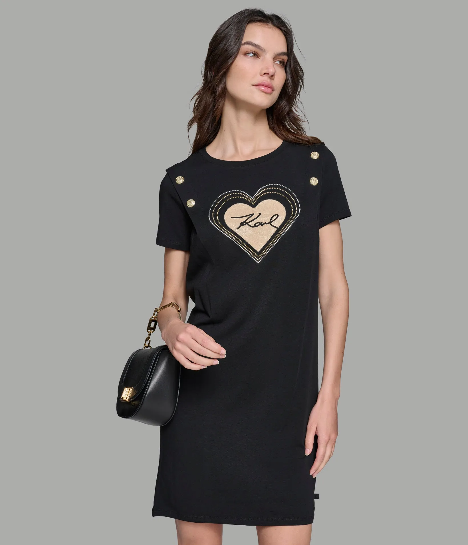 KARL HEART TEE DRESS WITH BUTTONS sold by Karl Lagerfeld Paris