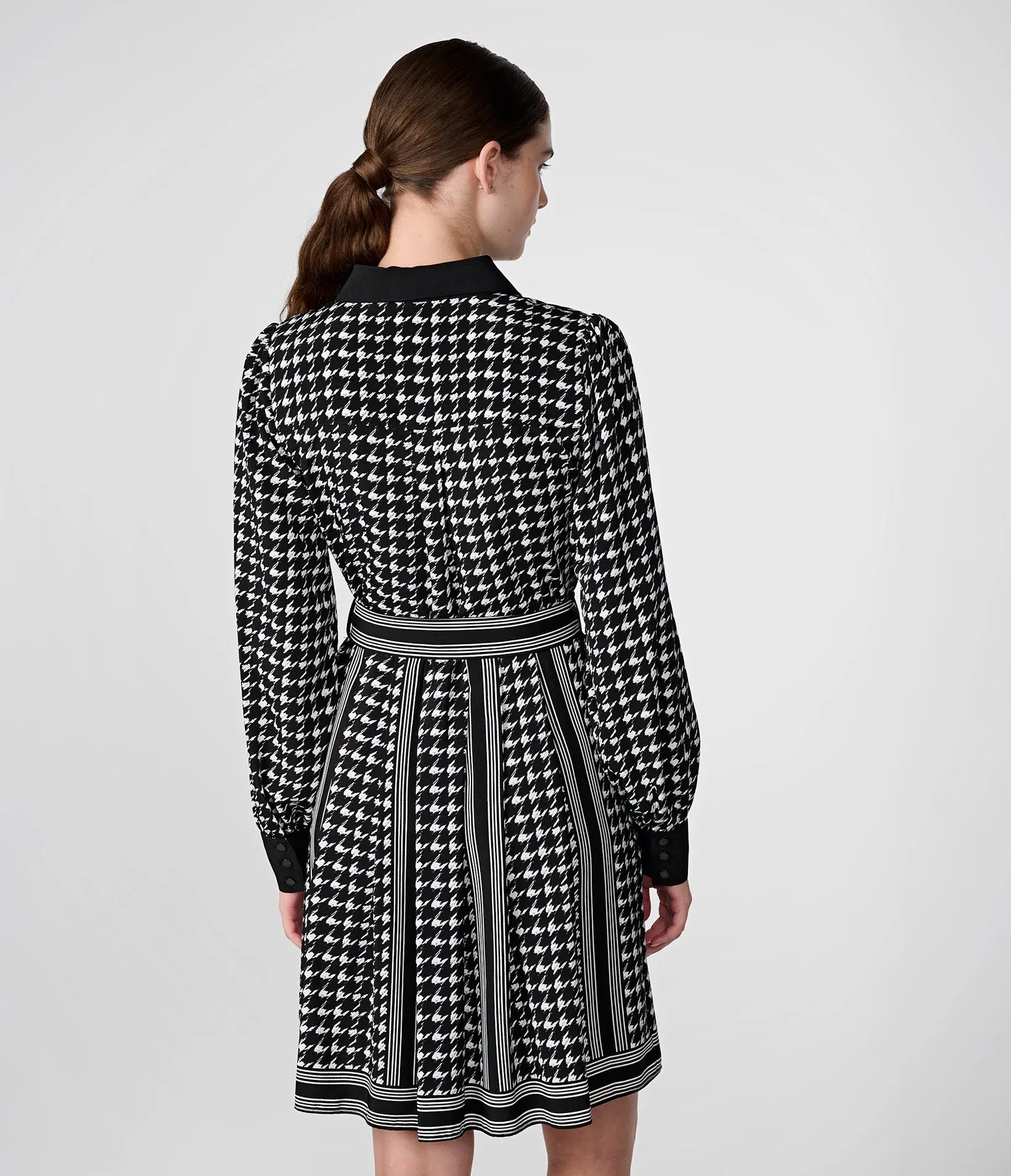 HOUNDSTOOTH BELTED SHIRT DRESS sold by Karl Lagerfeld Paris product image thumbnail 2