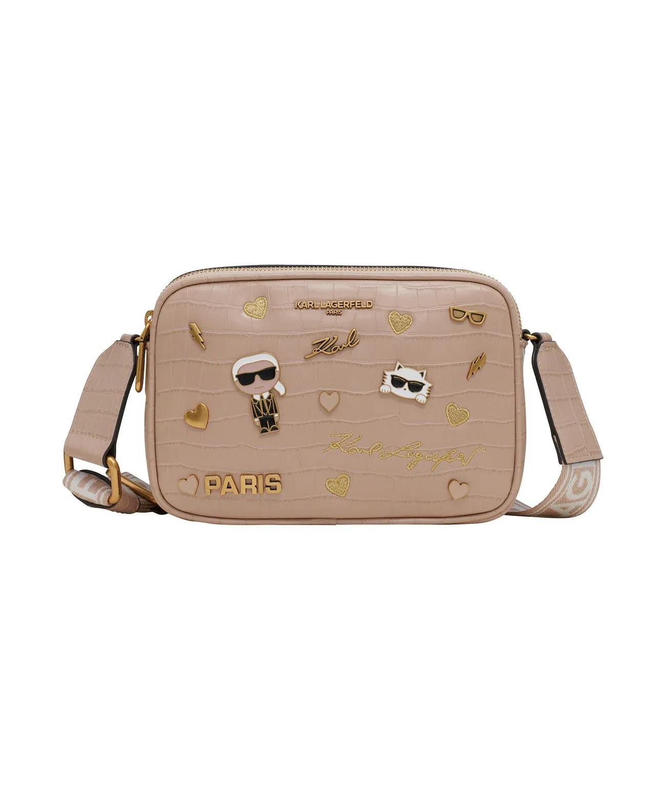 MAYBELLE PINS CAMERA CROSSBODY sold by Karl Lagerfeld Paris