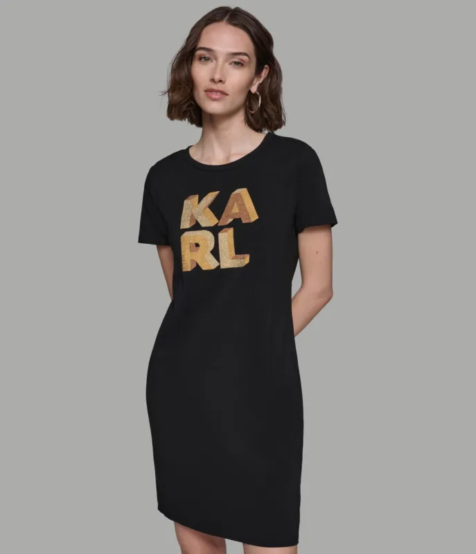 BOLD KARL SEQUIN TEE DRESS sold by Karl Lagerfeld Paris
