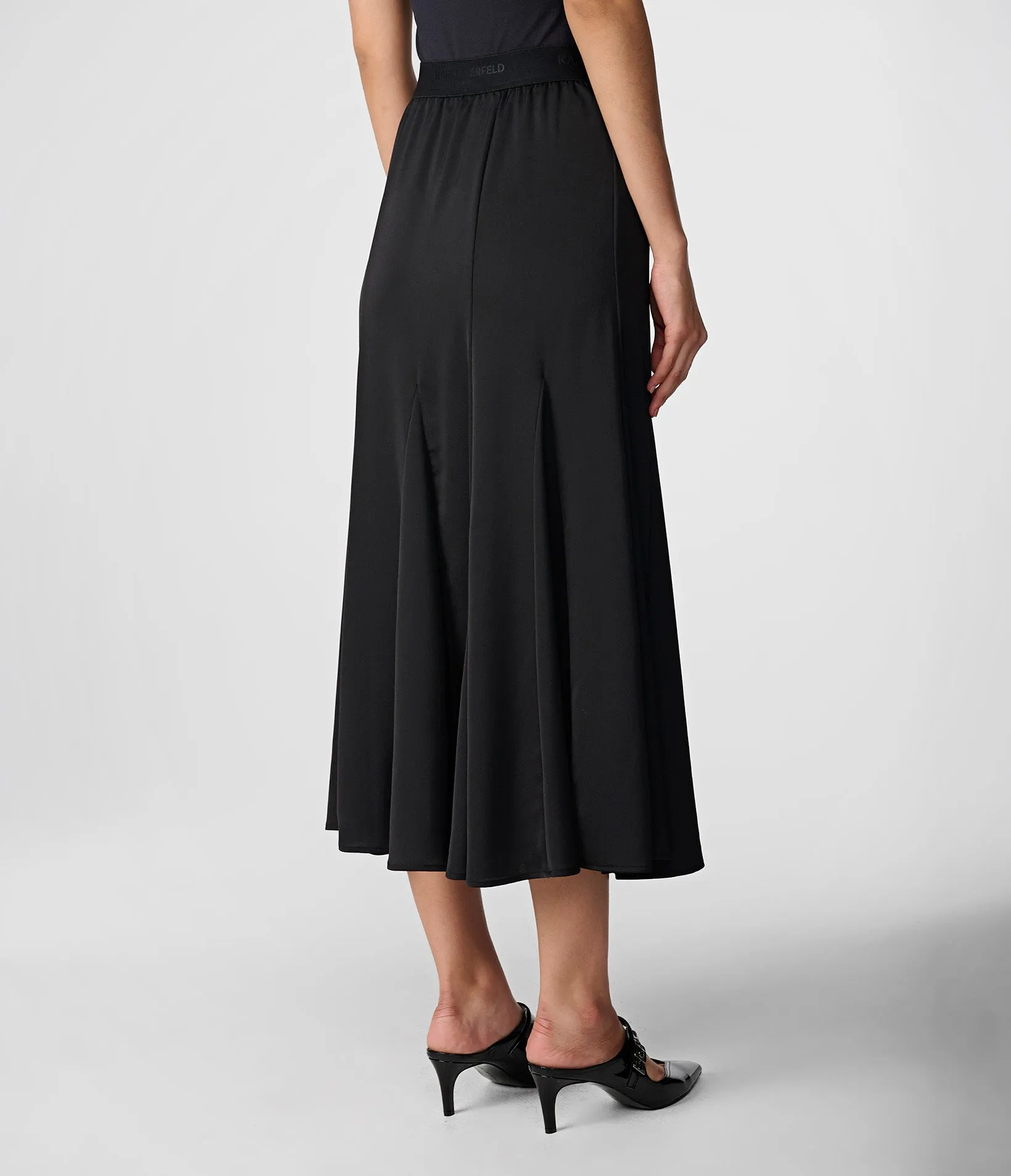 PLEATED SATIN BACK MAXI SKIRT sold by Karl Lagerfeld Paris product image thumbnail 2