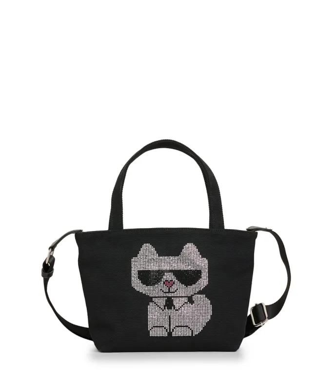 CANNES MINI CANVAS TOTE - NIGHT CAT sold by Karl Lagerfeld Paris