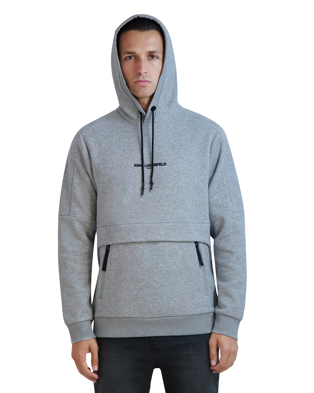 LONG SLEEVE HOODIE SWEATSHIRT WITH ZIP POCKETS sold by Karl Lagerfeld Paris product image thumbnail 4