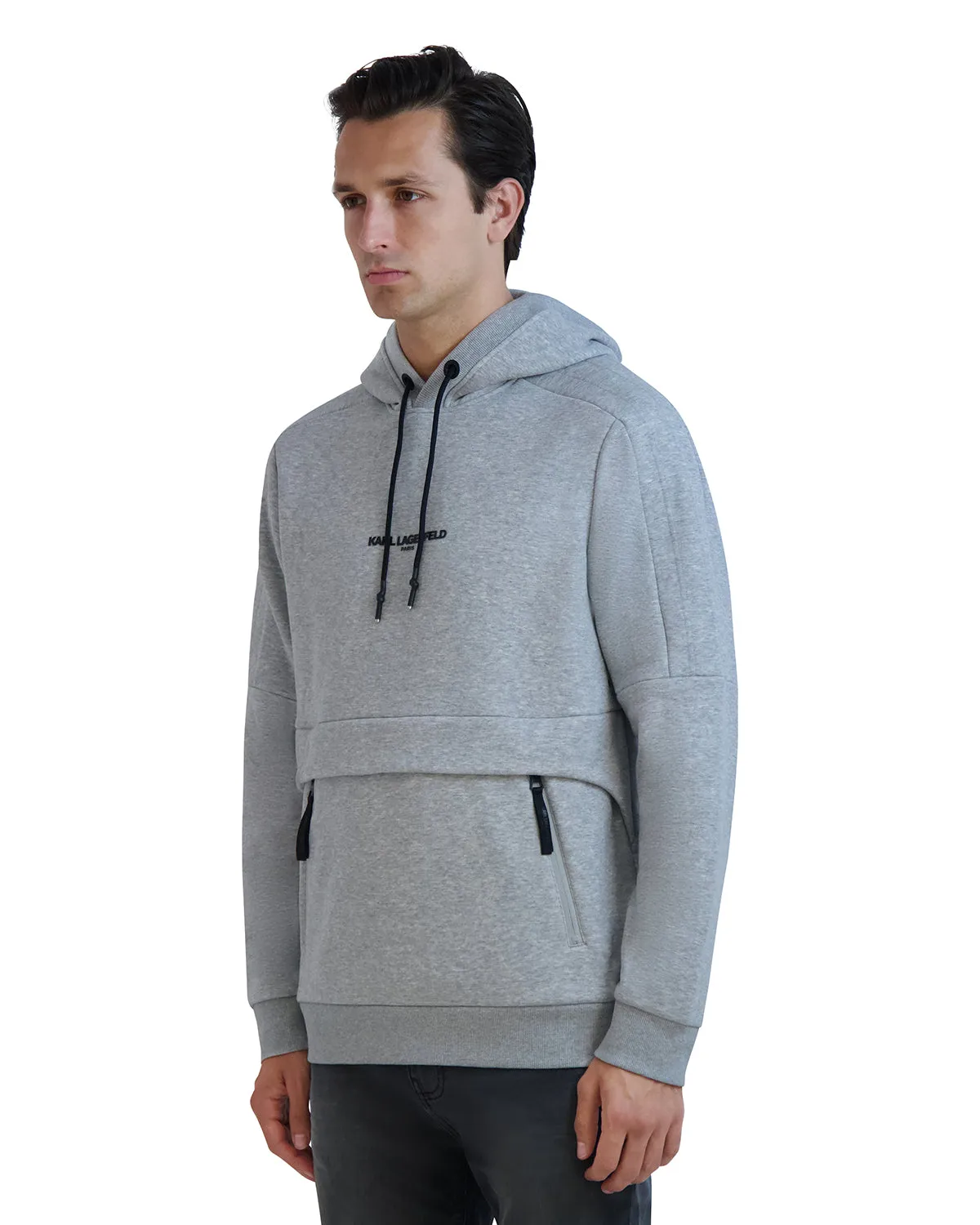 LONG SLEEVE HOODIE SWEATSHIRT WITH ZIP POCKETS sold by Karl Lagerfeld Paris product image thumbnail 2