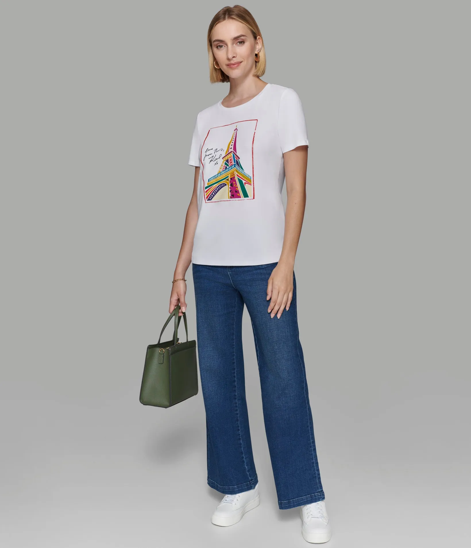 LOVE FROM PARIS EIFFEL TOWER TEE WHITE sold by Karl Lagerfeld Paris product image thumbnail 4