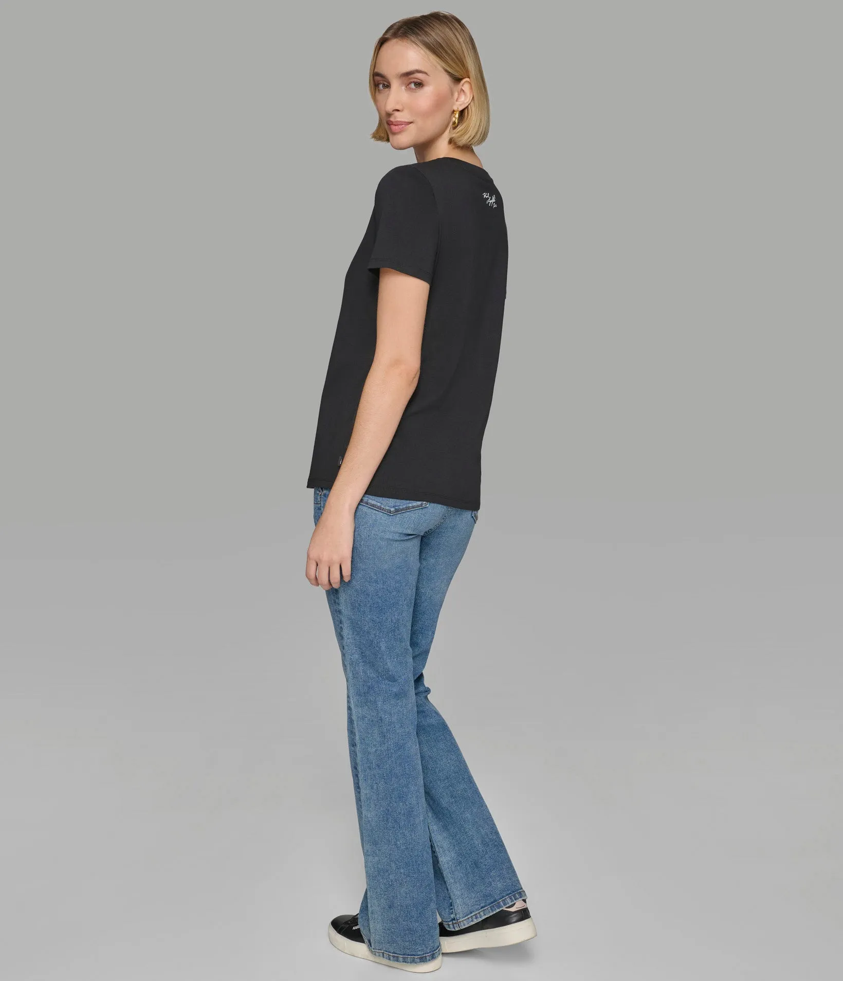 KARL SCRIPT TWEED TEE sold by Karl Lagerfeld Paris product image thumbnail 2