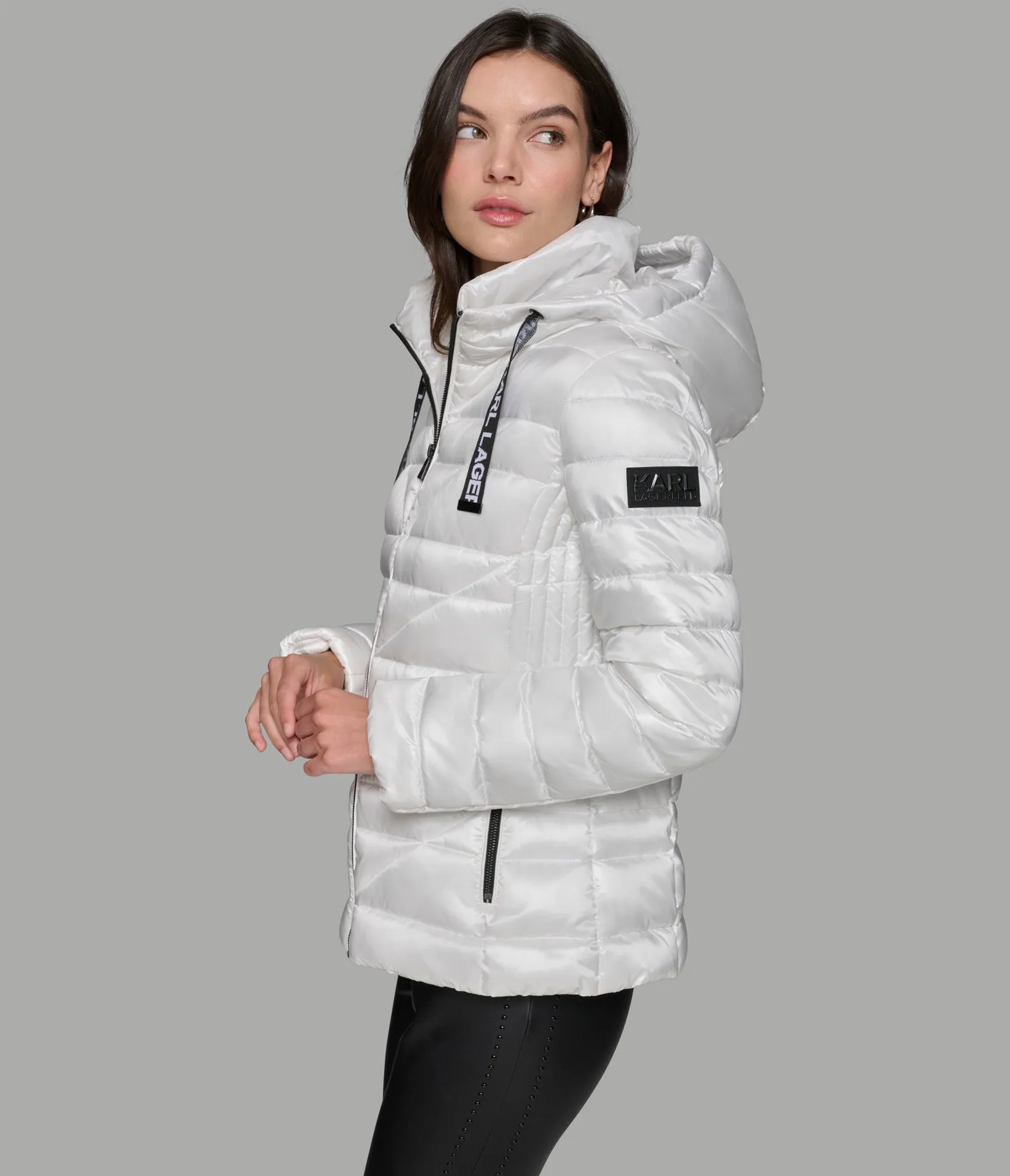 SHORT PUFFER JACKET WITH LOGO sold by Karl Lagerfeld Paris product image thumbnail 4