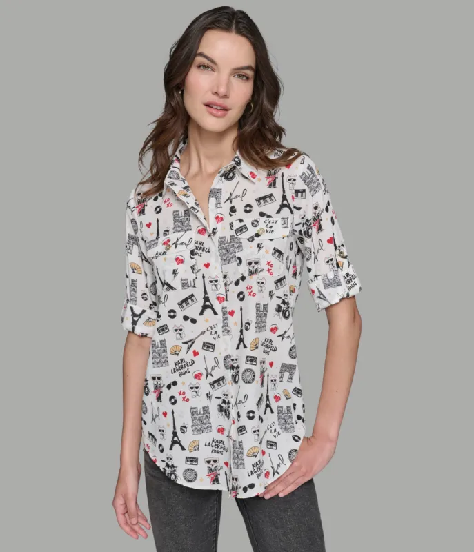 ROCKSTAR WHIMSY BLOUSE sold by Karl Lagerfeld Paris