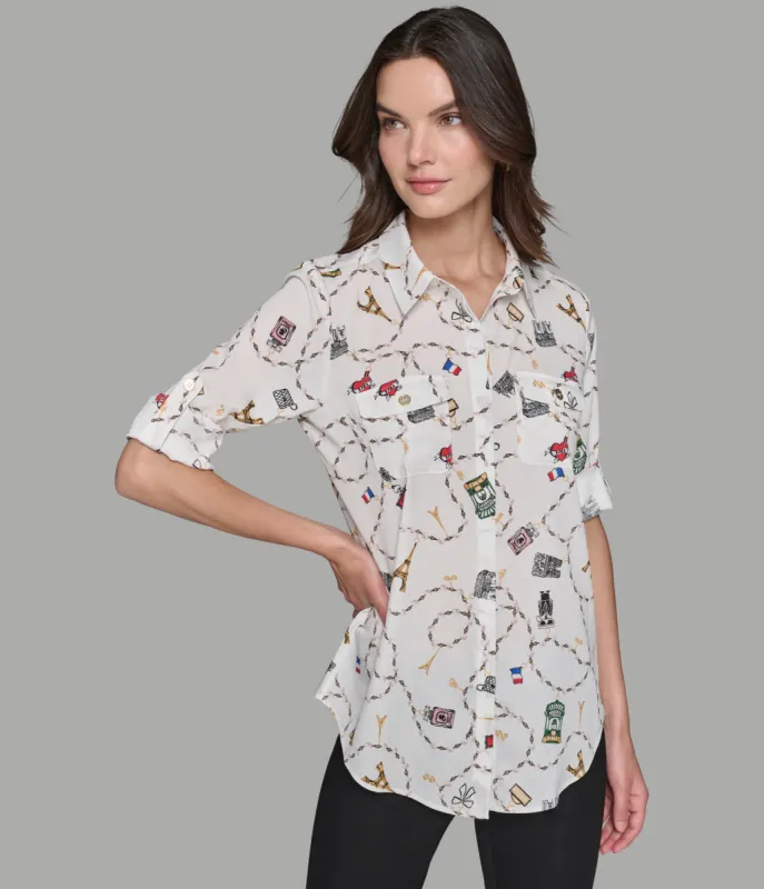 WHIMSY CHARM BLOUSE sold by Karl Lagerfeld Paris