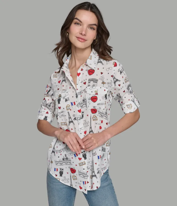 PARIS WHIMSY BLOUSE sold by Karl Lagerfeld Paris