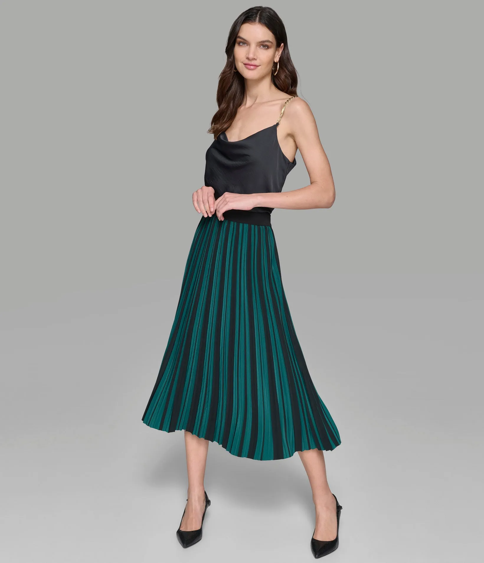 SILKY CREPE PLEATED SKIRT sold by Karl Lagerfeld Paris product image thumbnail 4