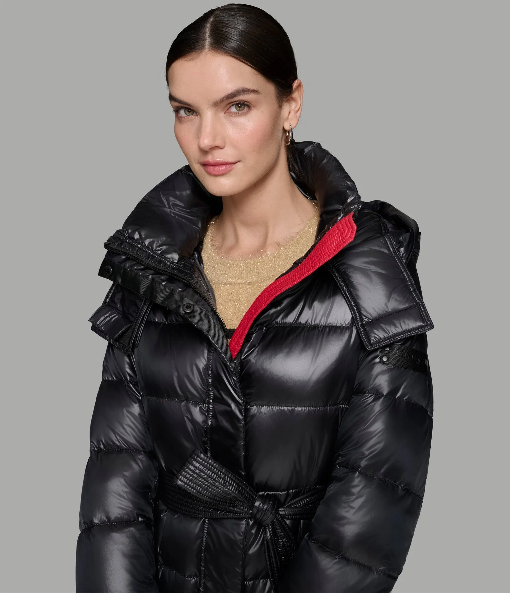 CONTRAST BELTED SHORT PUFFER sold by Karl Lagerfeld Paris product image thumbnail 4