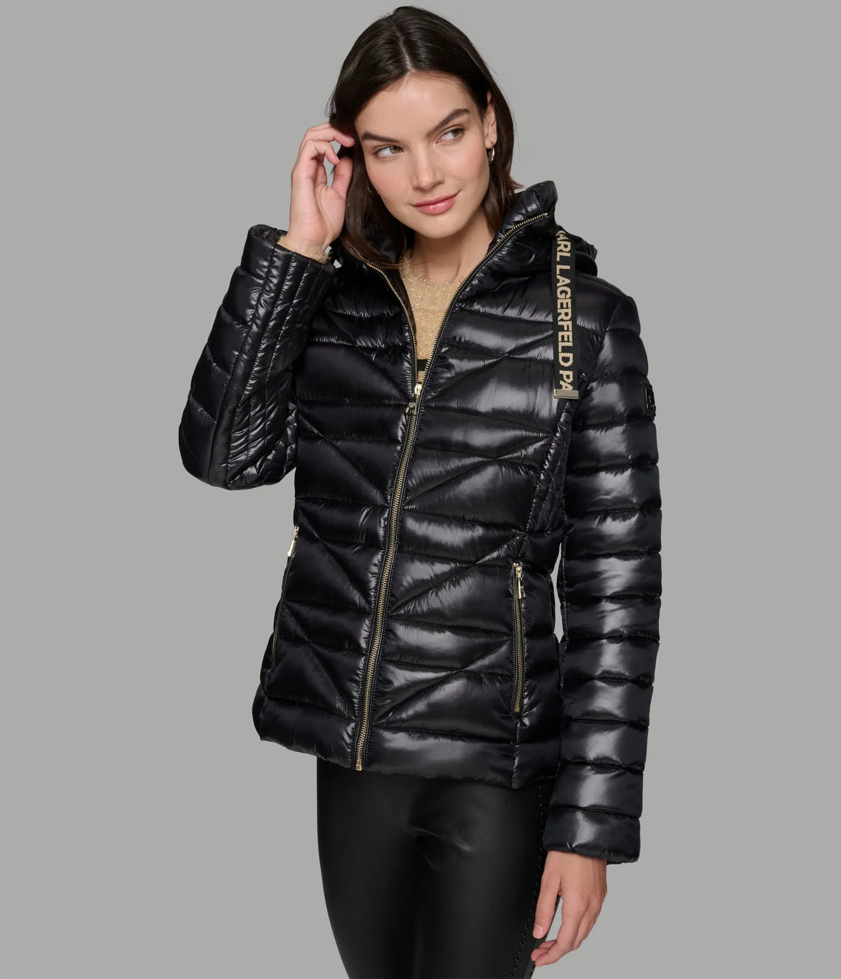 SHORT PUFFER JACKET WITH LOGO sold by Karl Lagerfeld Paris product image thumbnail 5