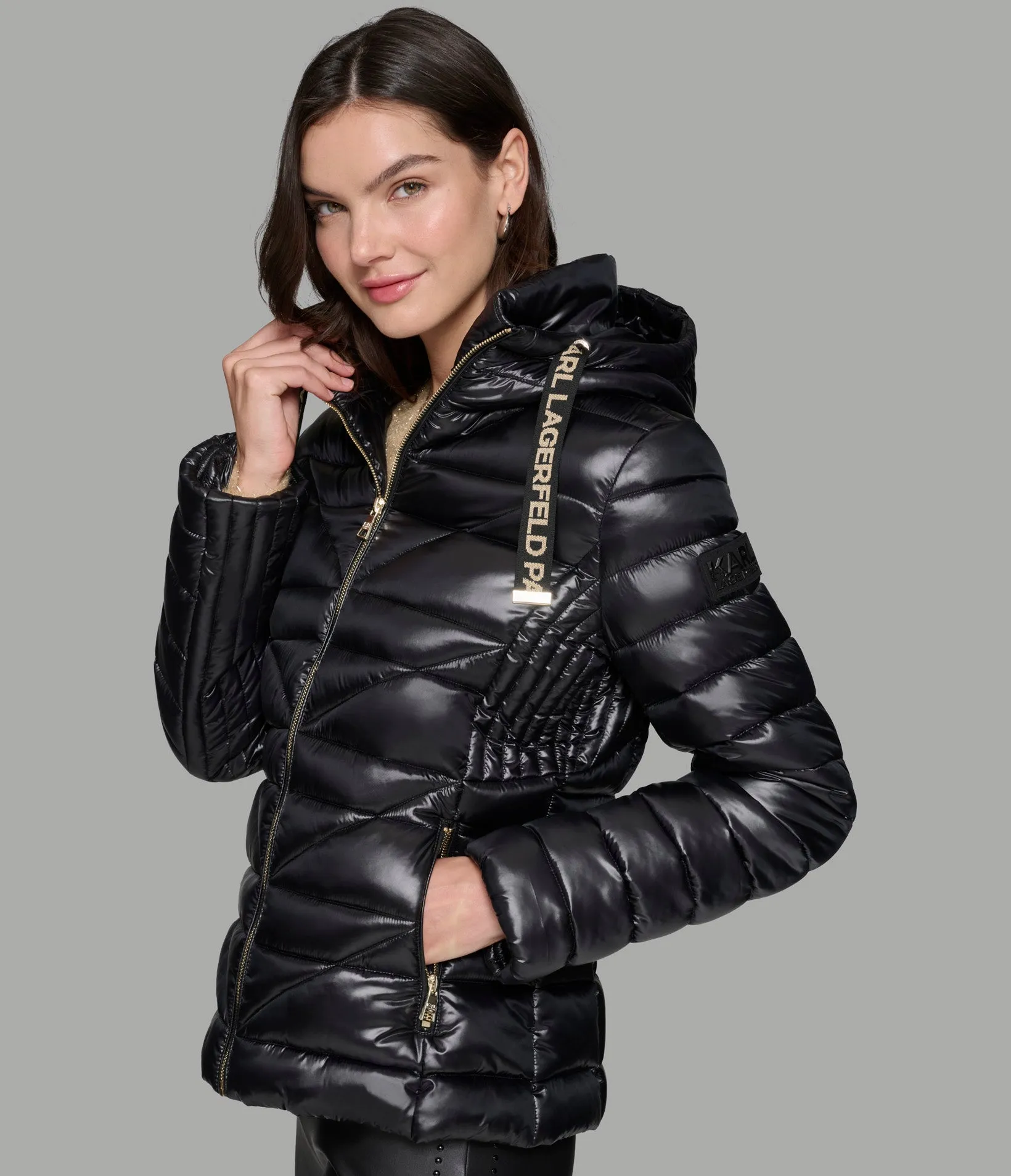 SHORT PUFFER JACKET WITH LOGO sold by Karl Lagerfeld Paris product image thumbnail 3