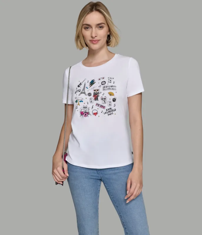ROCKSTAR WHIMSY TEE sold by Karl Lagerfeld Paris
