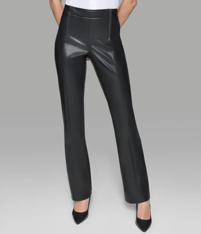 FAUX LEATHER PANT WITH SIDE ZIPPERS sold by Karl Lagerfeld Paris