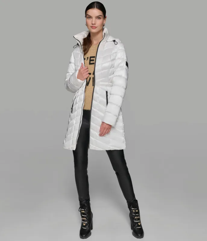 MID LENGTH PUFFER JACKET sold by Karl Lagerfeld Paris