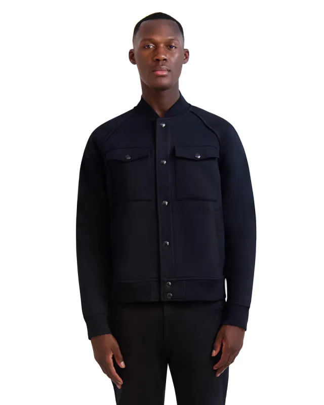 KNIT BOMBER JACKET WITH KARL EMBOSSED LOGO sold by Karl Lagerfeld Paris