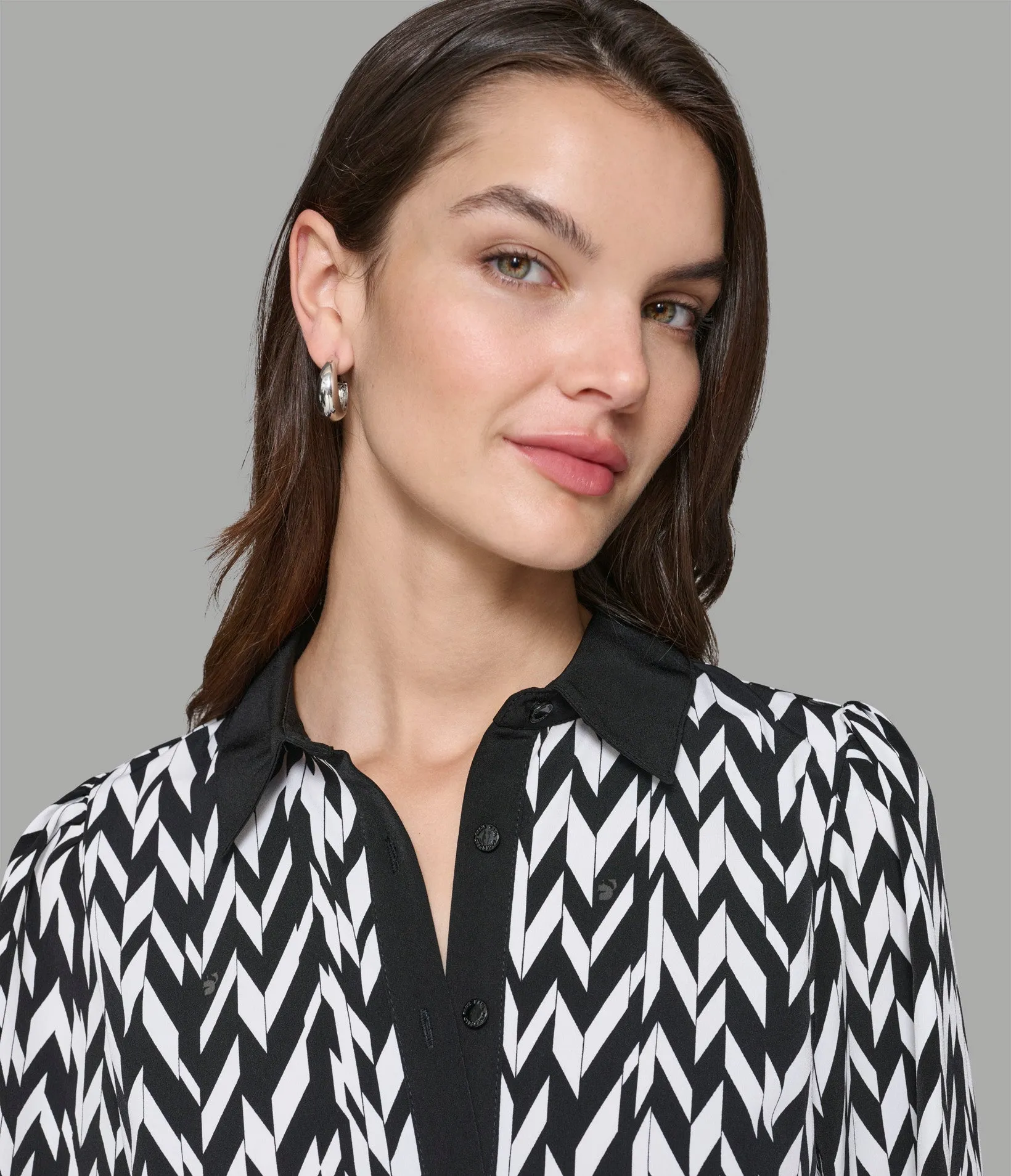 HERRINGBONE BELTED SHIRT DRESS sold by Karl Lagerfeld Paris product image thumbnail 5
