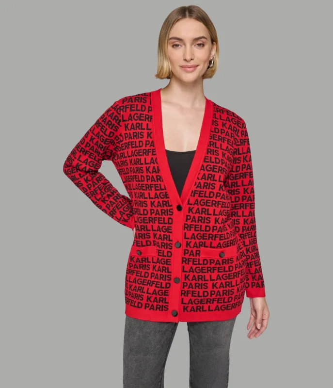 ALL OVER LOGO CARDIGAN sold by Karl Lagerfeld Paris