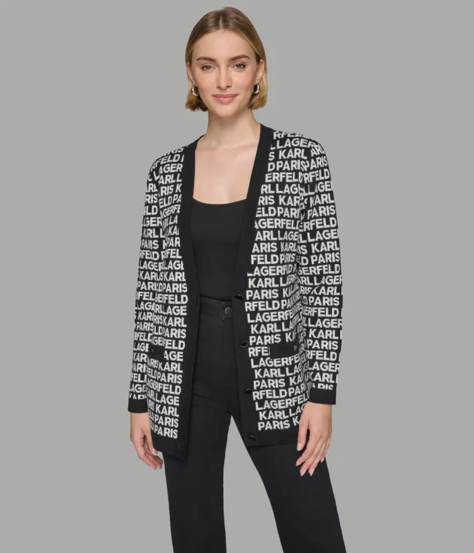ALL OVER LOGO CARDIGAN sold by Karl Lagerfeld Paris