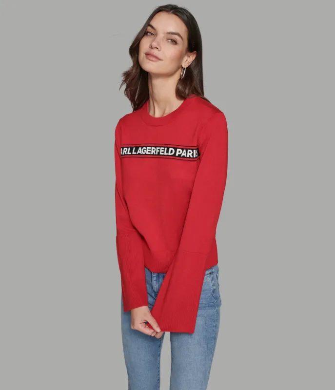LOGO SWEATER WITH WIDE SLEEVES sold by Karl Lagerfeld Paris