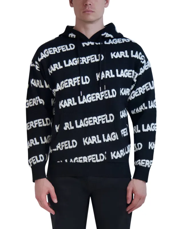 TEXTURED LOGO SWEATER HOODIE sold by Karl Lagerfeld Paris