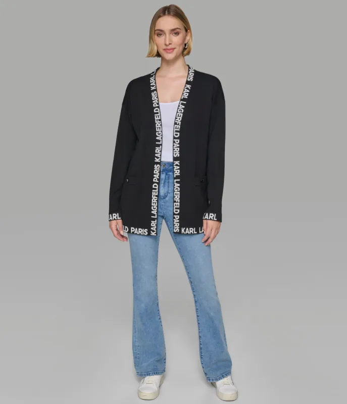LOGO TAPE CARDIGAN sold by Karl Lagerfeld Paris