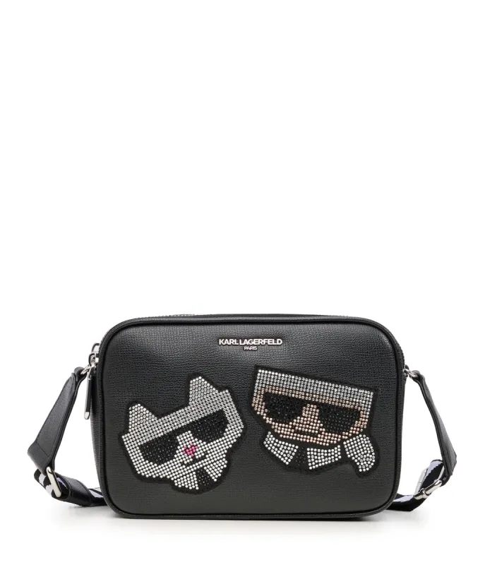 MAYBELLE RHINESTONE DUO CAMERA CROSSBODY BAG sold by Karl Lagerfeld Paris