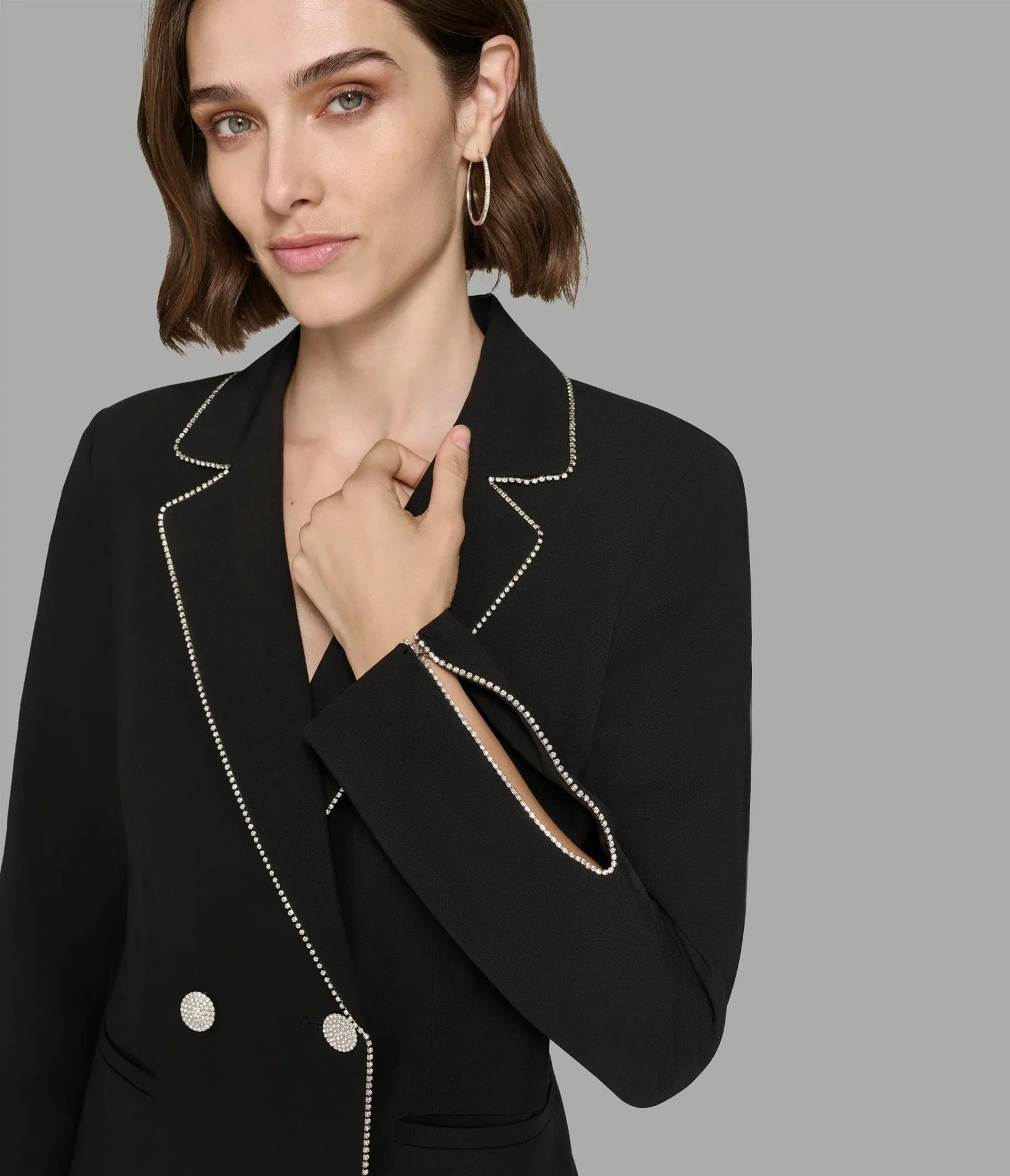 RHINESTONE TRIM BLAZER DRESS sold by Karl Lagerfeld Paris product image thumbnail 2