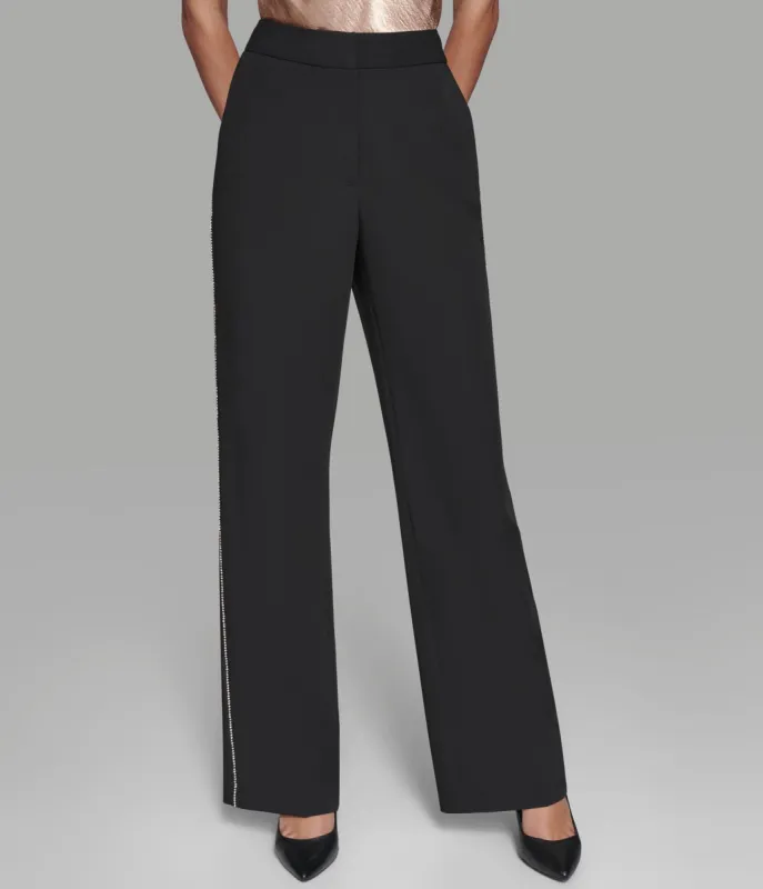 RHINESTONE TRIM SUITING PANT sold by Karl Lagerfeld Paris