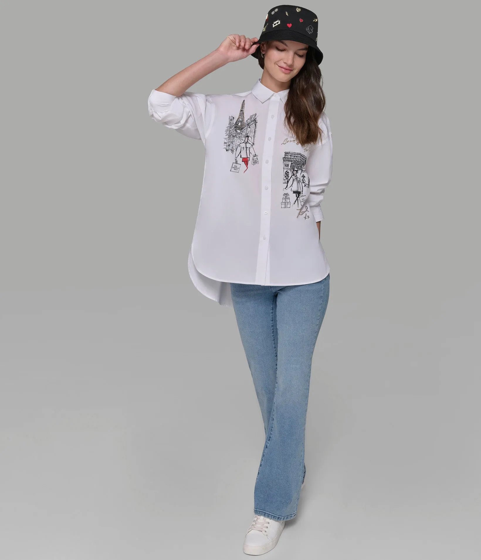 SHOPPING IN PARIS POPLIN SHIRT sold by Karl Lagerfeld Paris product image thumbnail 4