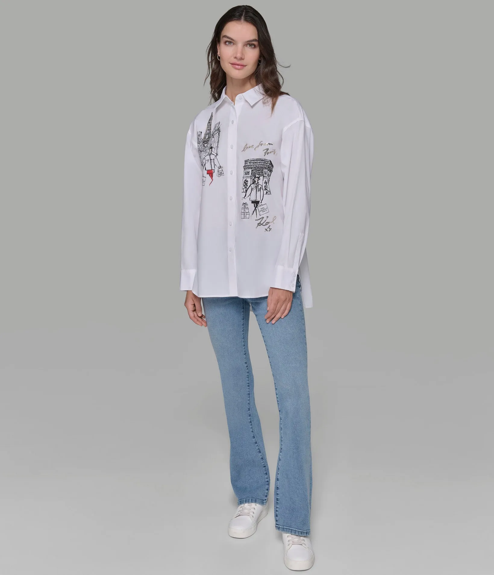 SHOPPING IN PARIS POPLIN SHIRT sold by Karl Lagerfeld Paris product image thumbnail 5