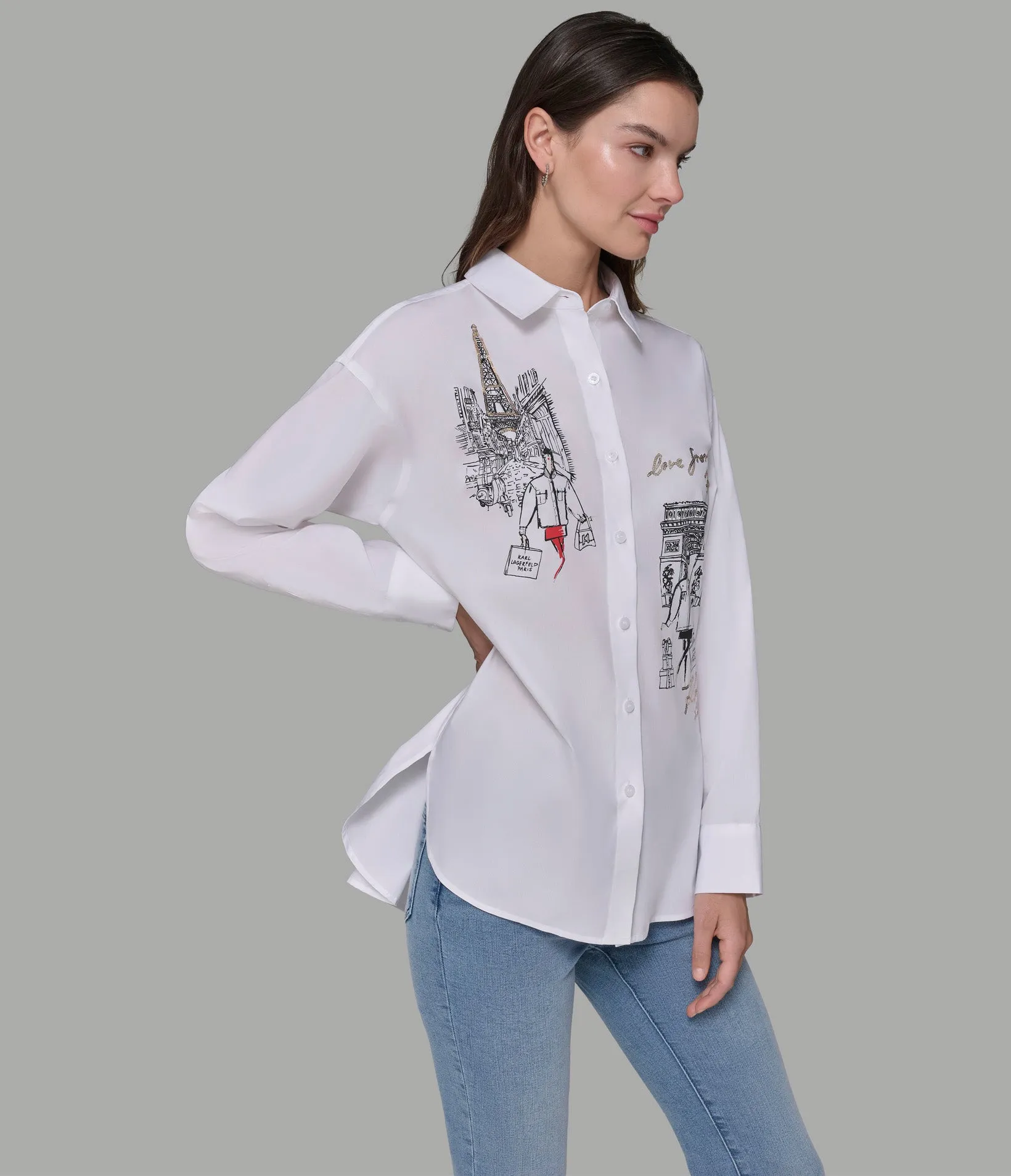 SHOPPING IN PARIS POPLIN SHIRT sold by Karl Lagerfeld Paris product image thumbnail 3