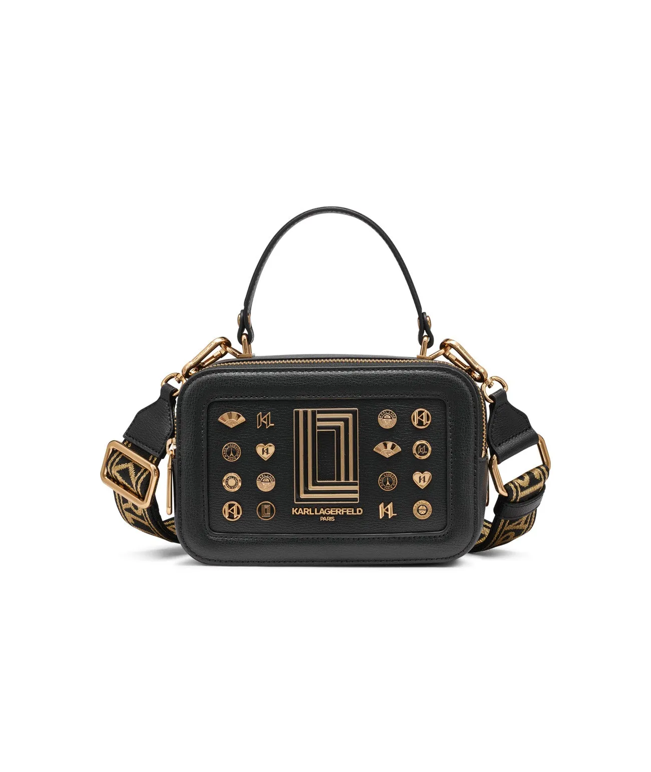 SIMONE CAMERA BAG WITH GOLD FAN RIVETS sold by Karl Lagerfeld Paris