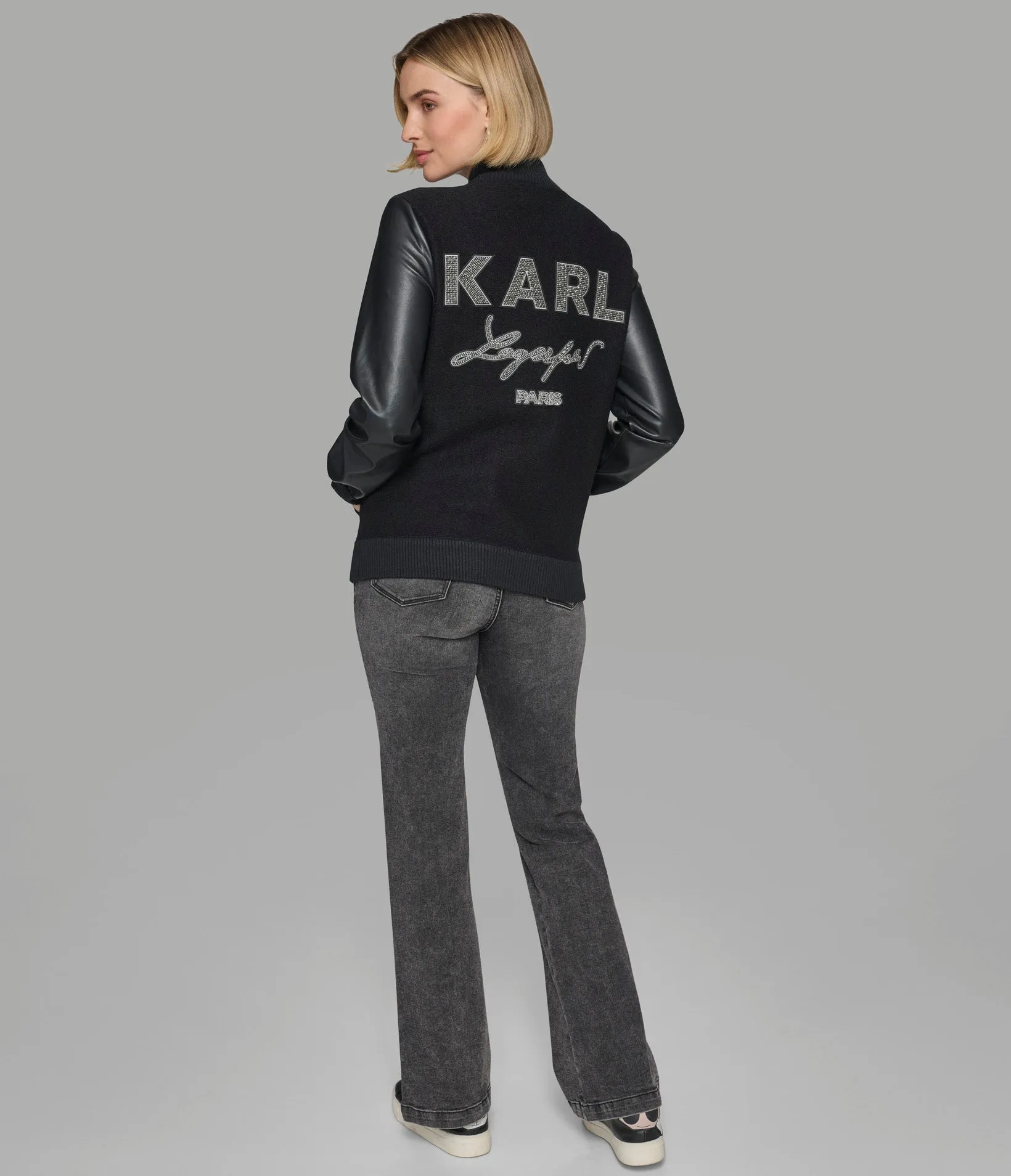 EMBELLISHED VARSITY JACKET sold by Karl Lagerfeld Paris product image thumbnail 2