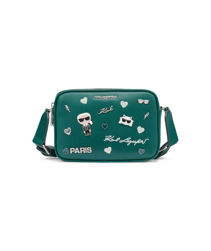 MAYBELLE CATE PINS CROSSBODY CAMERA BAG sold by Karl Lagerfeld Paris