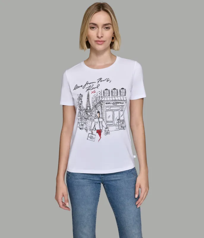 LUXE SHOPPING IN PARIS TEE sold by Karl Lagerfeld Paris