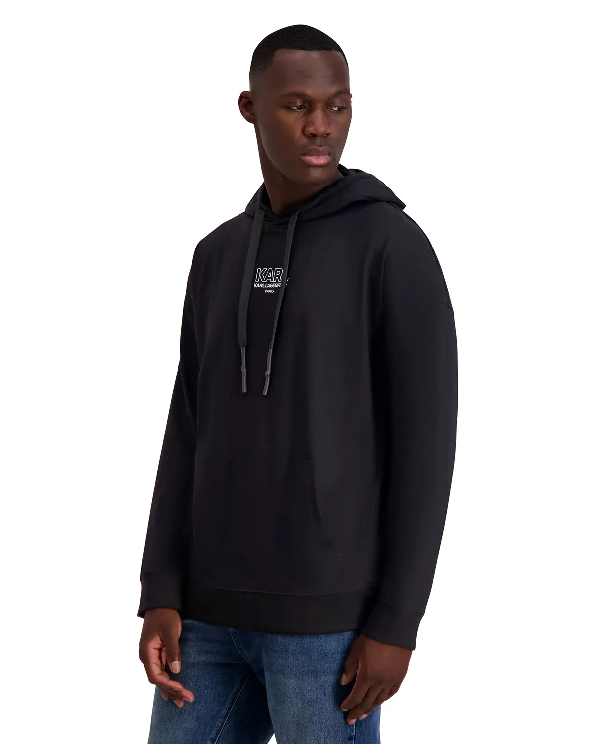 LONG SLEEVE KARL LOGO HOODIE SWEATSHIRT sold by Karl Lagerfeld Paris product image thumbnail 3