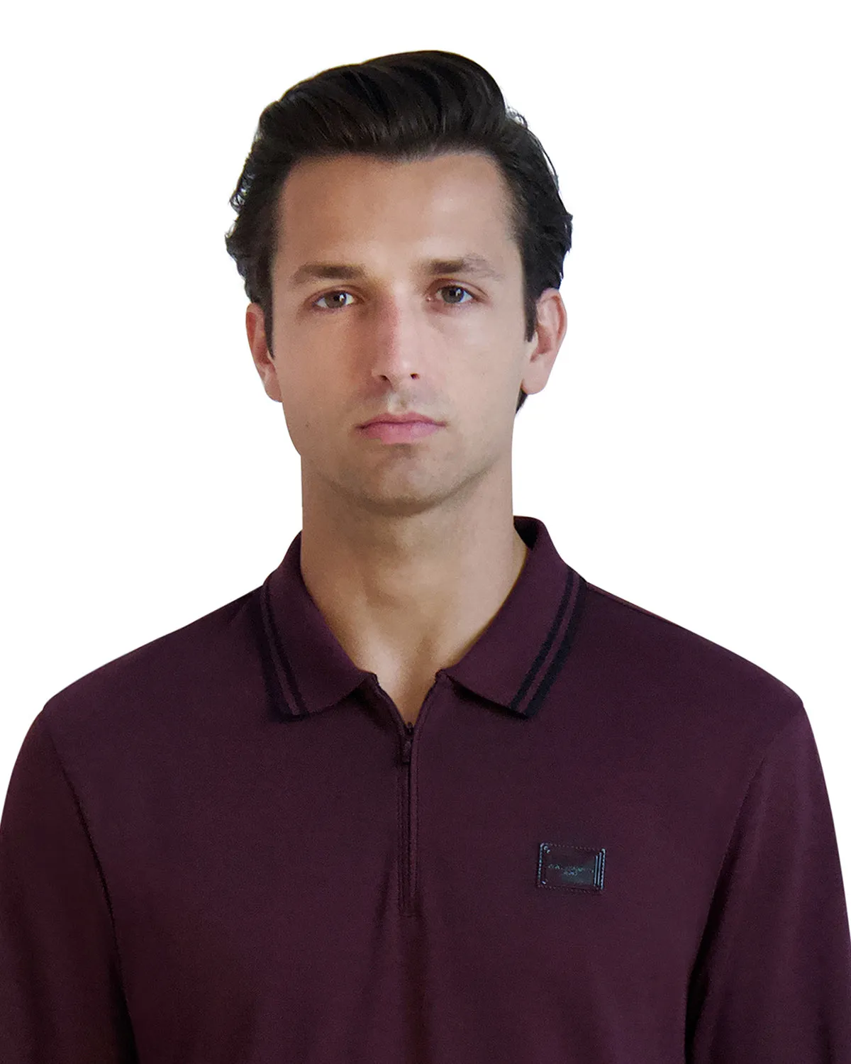 LONG SLEEVE POLO WITH METAL LOGO PLATE sold by Karl Lagerfeld Paris product image thumbnail 4