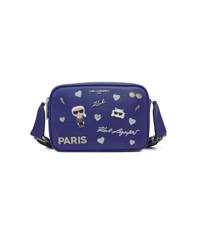 MAYBELLE CATE PINS CROSSBODY CAMERA BAG sold by Karl Lagerfeld Paris