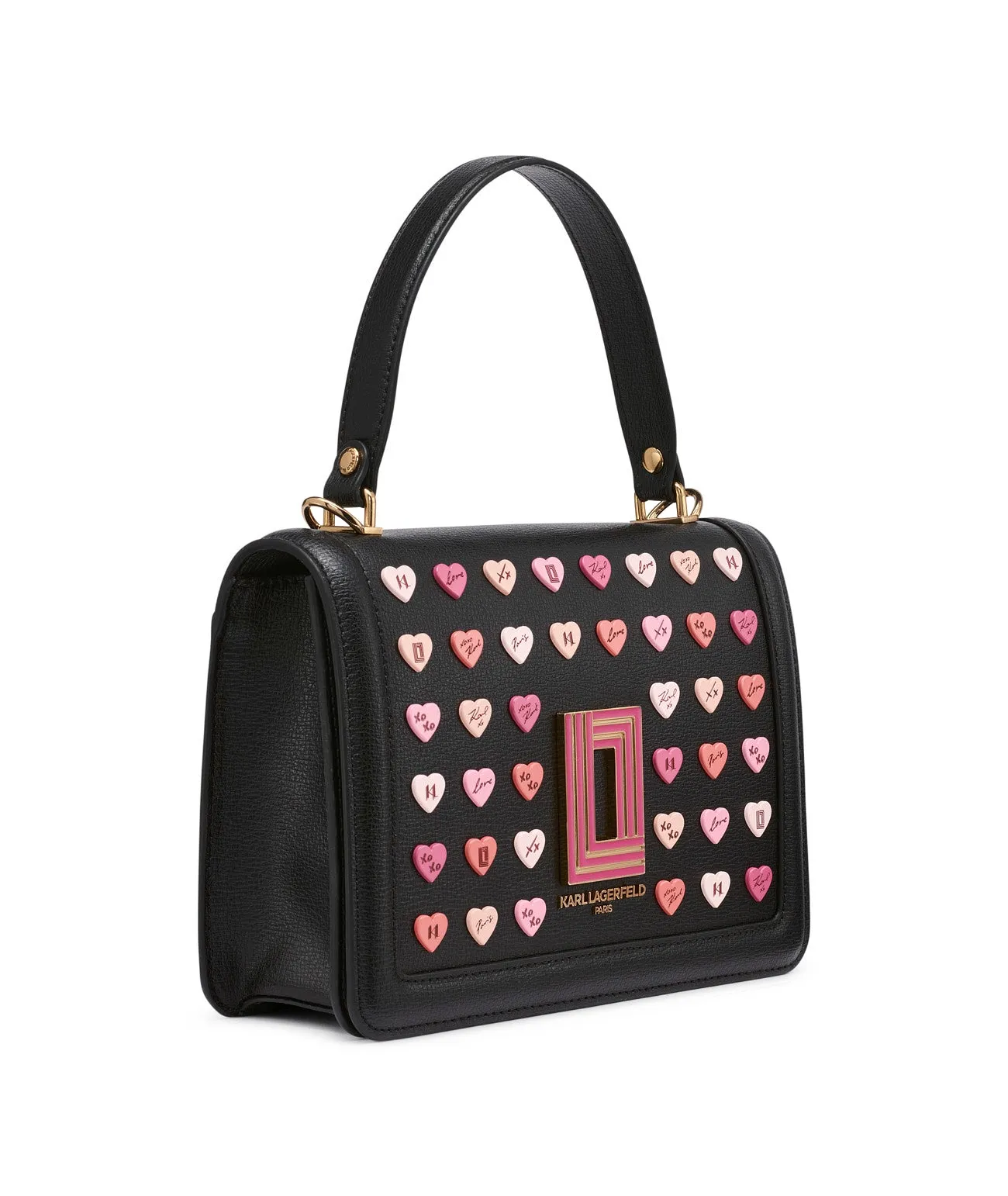 SIMONE LEATHER FLAP MULTI HEARTS CROSSBODY sold by Karl Lagerfeld Paris product image thumbnail 3