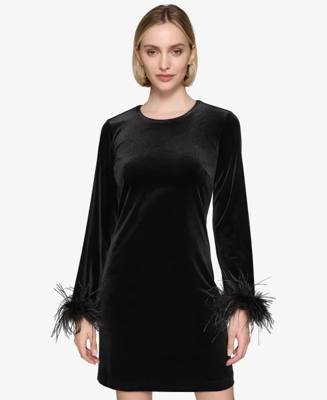 LONG SLEEVE VELVET SHEATH DRESS sold by Karl Lagerfeld Paris
